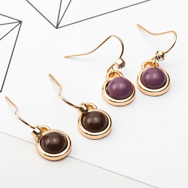 Золото Цвет с украшением в виде кристаллов свисающие серьги для женщин Стразы