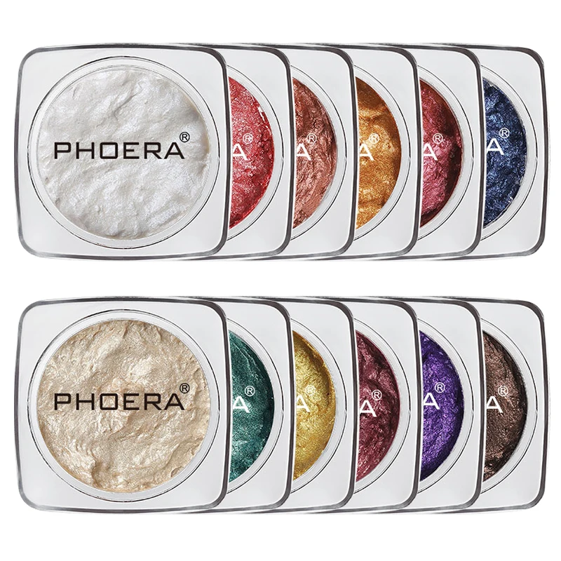 PHOERA 2020 12 цветов Гладкие перламутровые гелевые тени для век желейные контуры