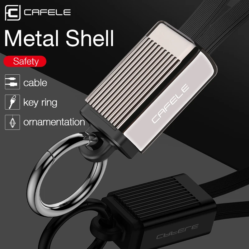 CAFELE USB кабель для iphone X 8 7 6 Plus Портативный зарядный кабель для микро телефонов кабели для передачи данных брелок стиль