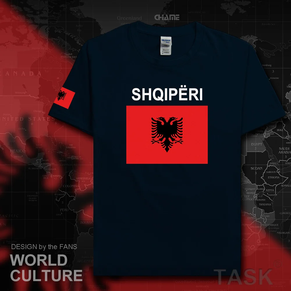 Футболка мужская с надписью Албании 100% хлопок 2017 | Мужская одежда