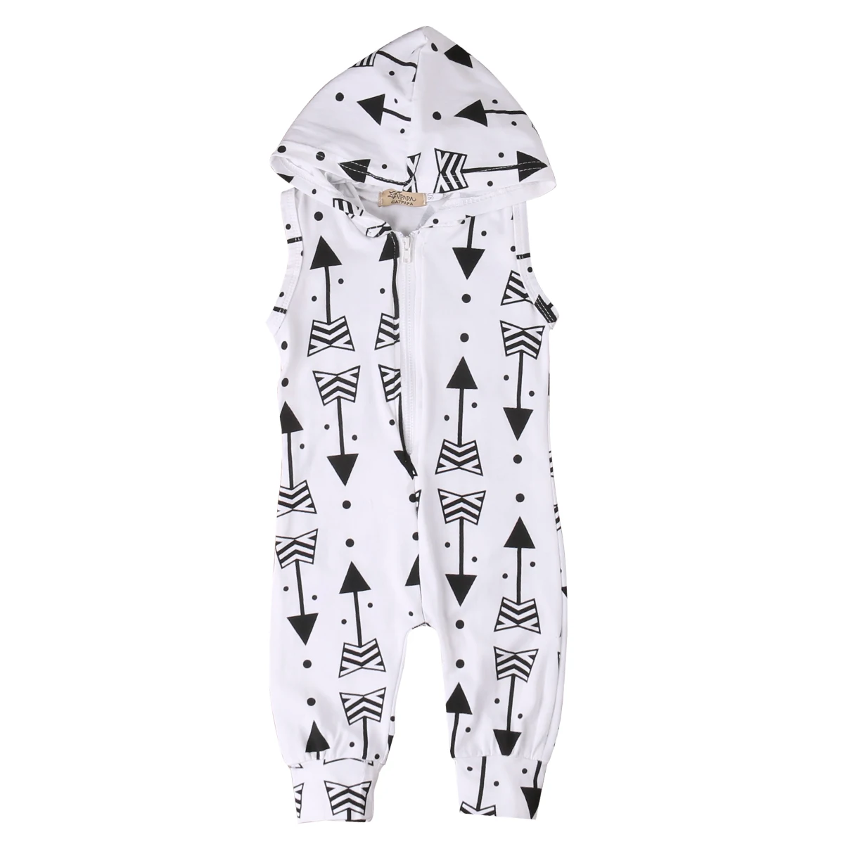 Комбинезон со стрелами для маленьких мальчиков детская одежда с капюшоном без