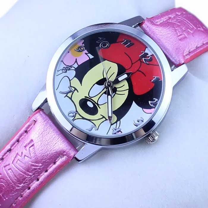 Disney из мультфильма «Город героев»; модные повседневные часы с рисунком Minnie на циферблате кварцевые детские часы с Микки-Маусом, часы в молодежном стиле подарок для мальчиков и девочек сувенир - Цвет: 1