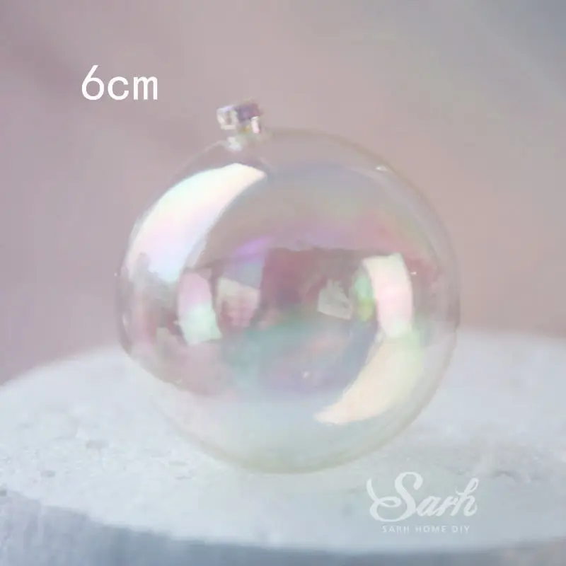 3pcs 6cm laser balls Двухслойные радужные топперы для торта, украшения для ручного письма на день рождения, вечерние феи, принадлежности для детского дня выпечки, прекрасные подарки - Цвет: 3pcs 6cm laser balls