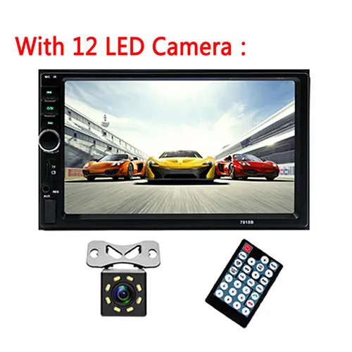 12 LED Camera Podofo Автомобильный мультимедийный плеер авторадио 2Din " HD Автомобильный Радио аудио стерео сенсорный экран авто MP5 плеер Bluetooth TF USB FM камера - Цвет: 12 LED Camera