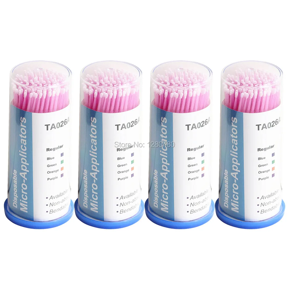 

400Pcs Disposable Fine Cotton Swab Mauve Dental Stick Micro Applicator Brush Eyelashes Extension Mascara Makeup Tools