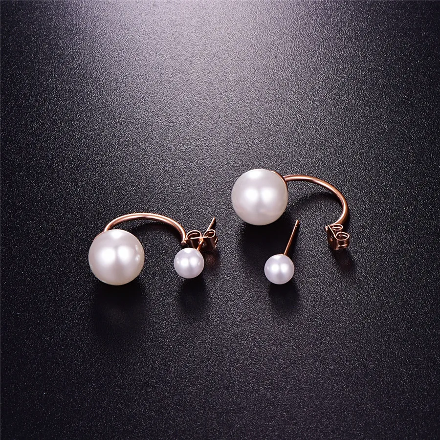 Женские круглые серьги-гвоздики Martick U-образные серьги цвета розового золота с