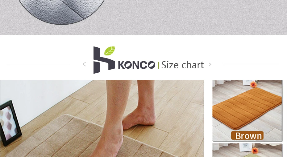 Konco 40*60cm Bath Mat Bathroom Carpet Rug coral fleece Memory Foam Bathroom Mat kitchen Door Floor tapis de bain