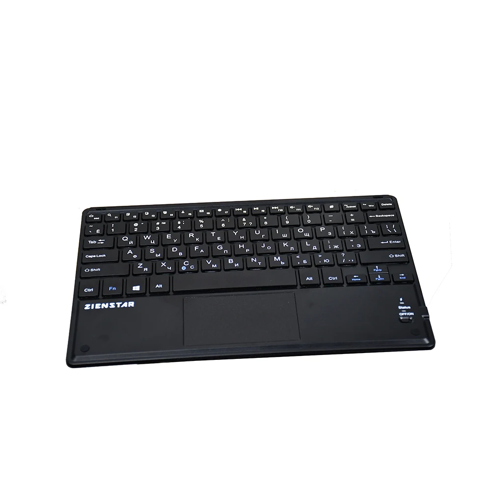 

Zienstar Russia English Letter 10inch Wireless Bluetooth Keyboard with Touchpad For Ipad PC Computer Samsung Tab Tablet