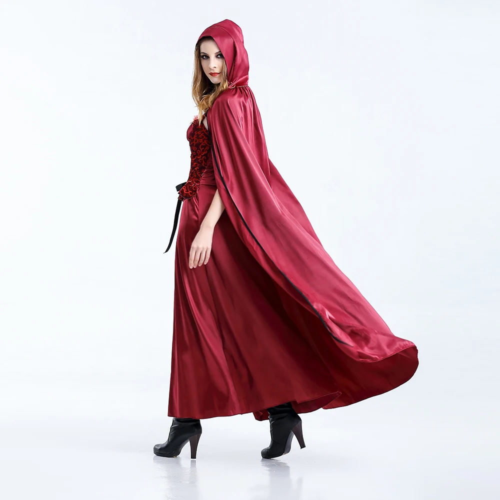 

VASHEJIANG Kigurumi Little Red Riding Hood Costumes Adult Fantasia Small Red Cap Princess Cosplay Halloween Party Uniform