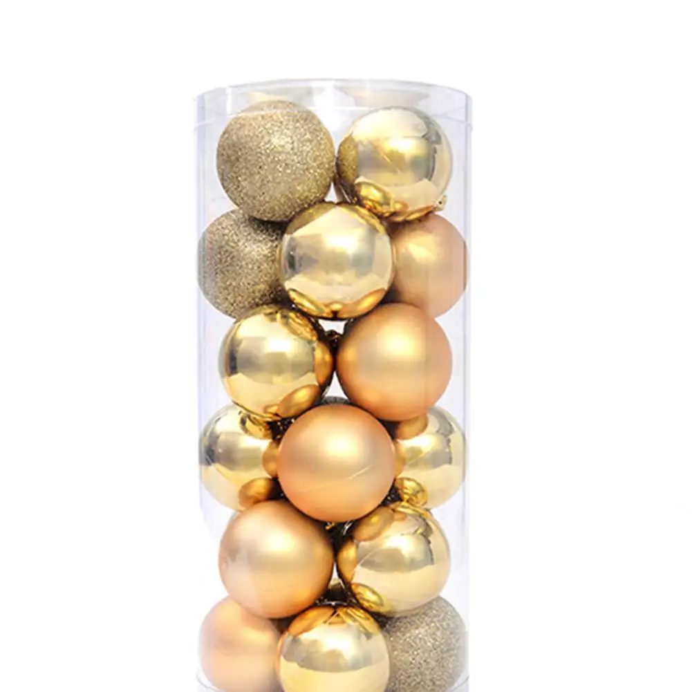24 шт 4 см пластиковые яркие шары Горячая Золотая Рождественская елка красочные