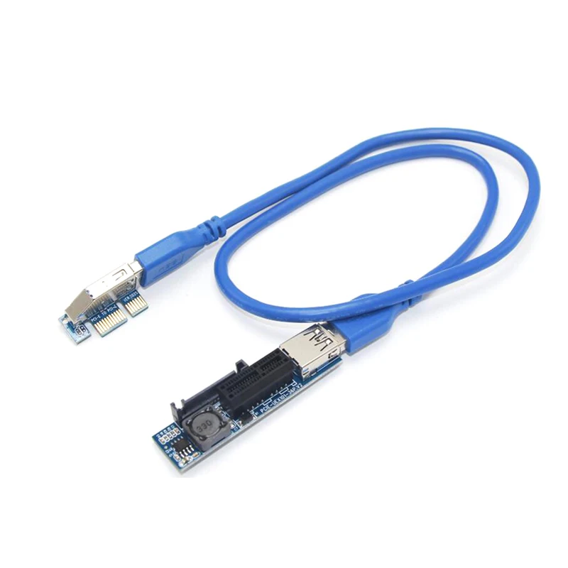 Адаптер PCI E Express 1X к расширитель переходная карта кабель USB 3 0 SATA питание для
