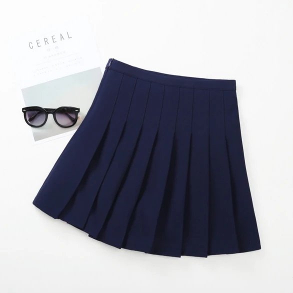 Dark Blue Платье в складку для девочек, юбки для маленьких девочек детский школьная юбка Демисезонный однотонные Цвет детская юбка пачка для девочек Танцевальная вечеринка юбки, детская одежда - Цвет: Dark Blue