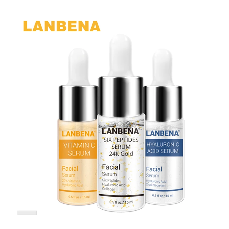 LANBENA Витамин С Сыворотка + шесть сыворотка с пептидами 24K золото Гиалуроновая