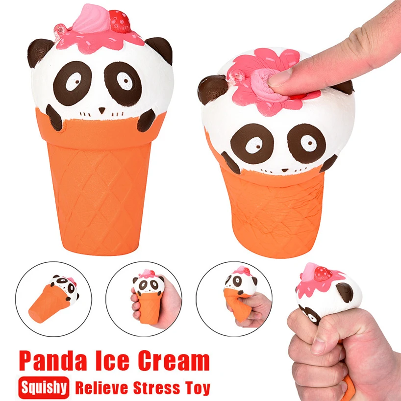 12 см Kawaii Squishy красочный Rilakkuma Yummy медведь/панда Мороженое очень медленно