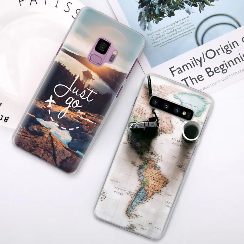 Карта мира план путешествий Чехол для телефона samsung Galaxy S10e S10 Plus S8 S9 Plus S7 Edge Note 10 Plus A40 A50 A70 M20 чехол