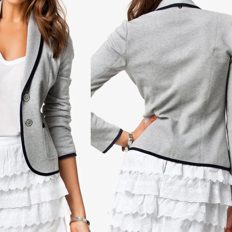 

Fashion Women Jackets Slim Fit Coat Long Sleeve Lapel Collar Work Wear OL Office Suit H8