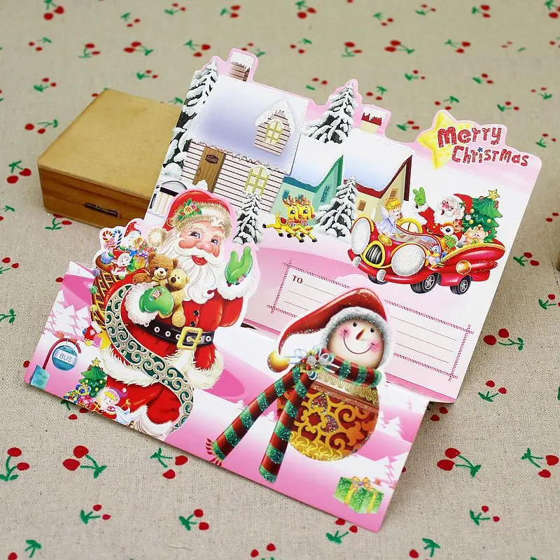(12 шт./лот) Бесплатная Доставка Рождеством Серии Открытка Комплект