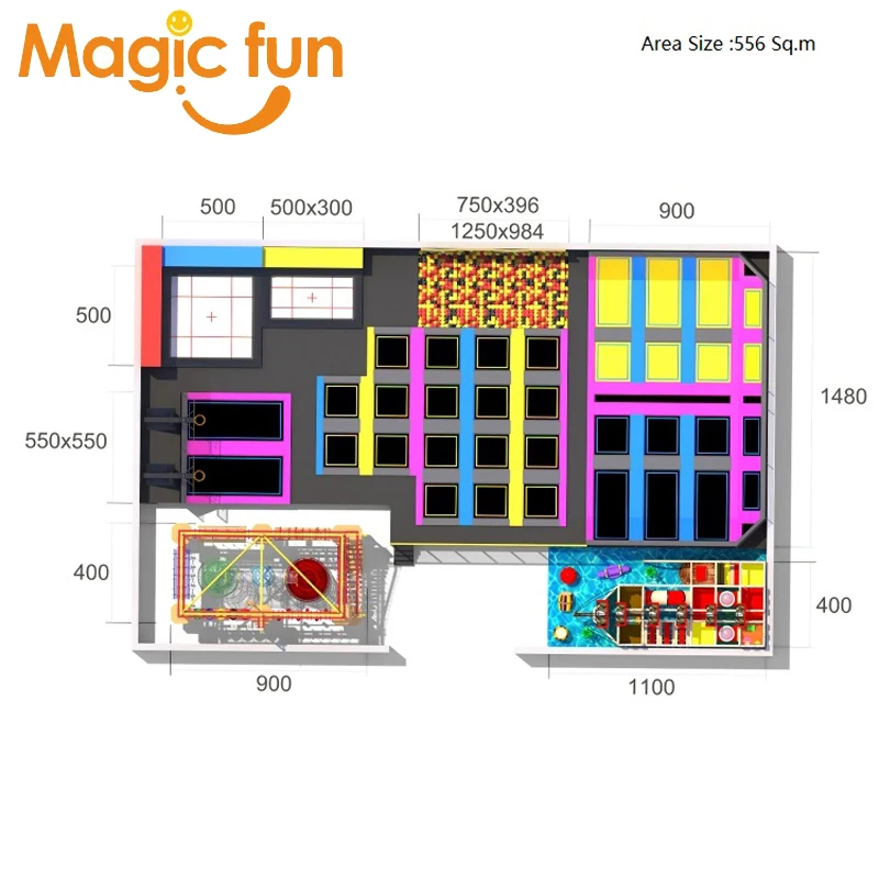 Фото Большой квадратный батут MAGICFUN, батут для прыжков №3