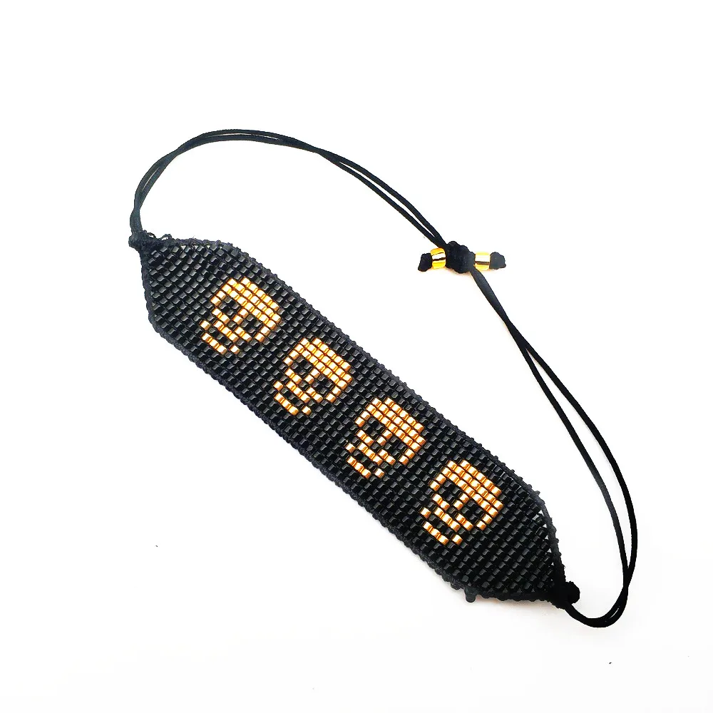 Go2boho, золотые браслеты с черепами, мужские браслеты MIYUKI Boncuk, мужские Модные панк браслеты,, Женские Ювелирные изделия Etsy, Прямая поставка