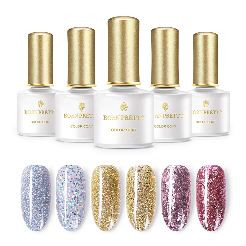 BORN PRETTY 6 мл розовый Золотой Серебряный гель для ногтей с блестками впитывающий УФ