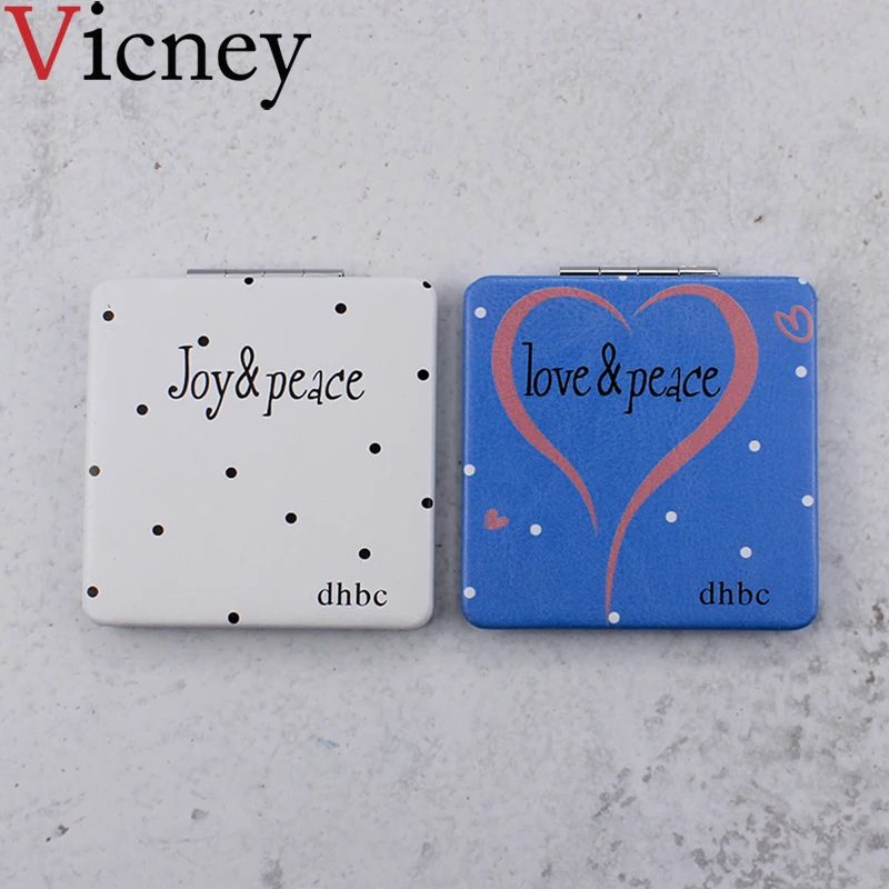 Vicney 2019 новый дизайн зеркало для макияжа двойной сложенный квадрат компактные