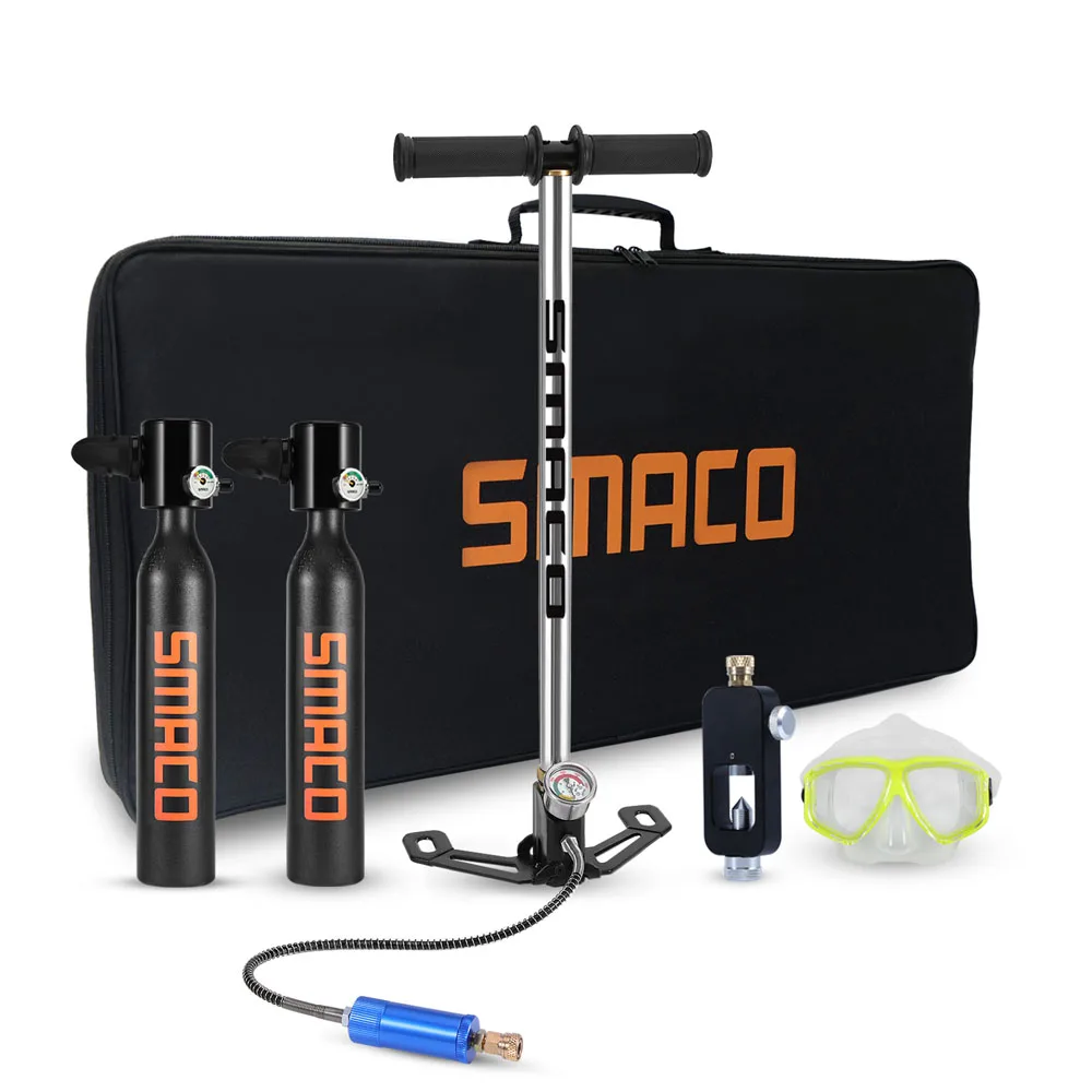 

2019 NEW SMACO Diving Equipment Mini Scuba Diving Cylinder Scuba Oxygen Tank Air Valve for Snorkeling Underwater Breathing Kits