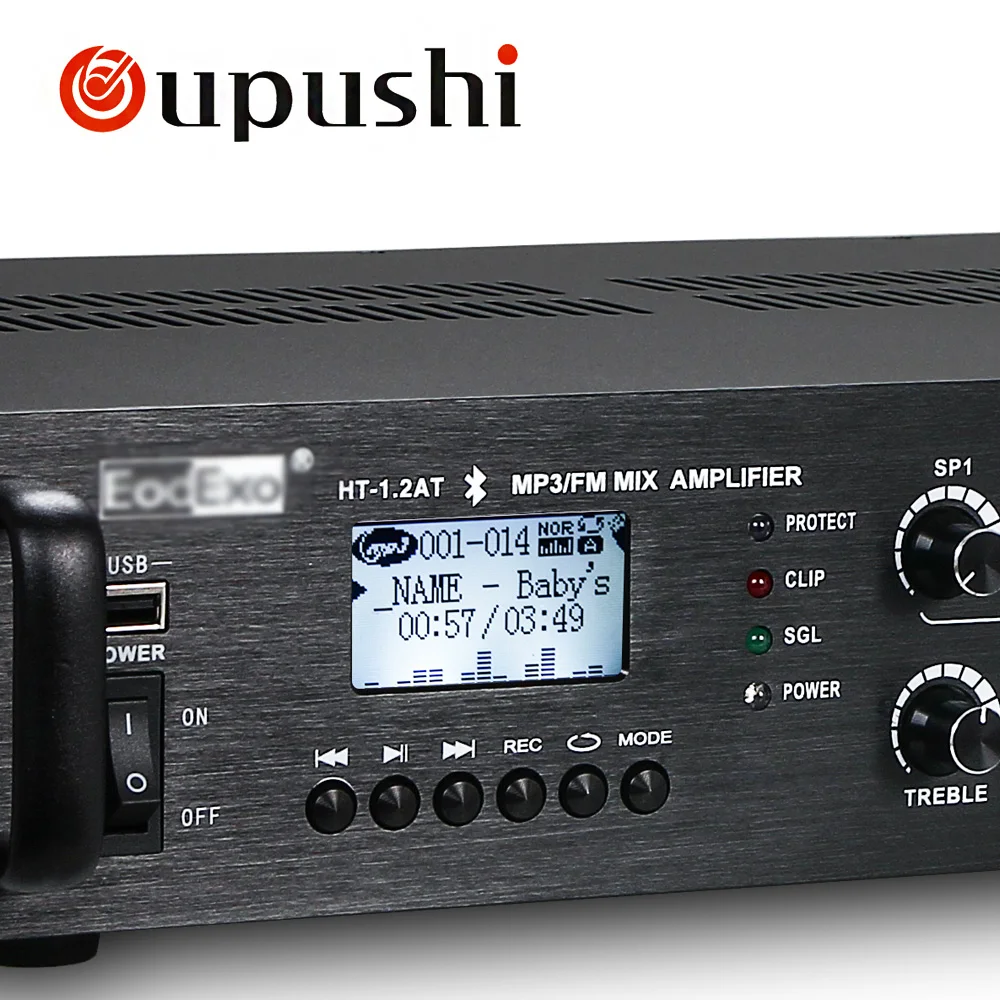 OUPUSHI HT 1.2AT 5 Zone 120W Pa система Bluetooth FM 2 Mic вход Черный Цвет USB/SD карта смешанный