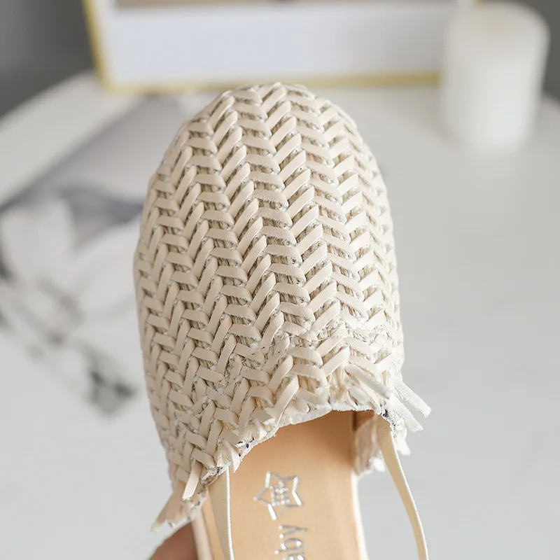 Домашние тапочки для девочек Детские плетеные сандалии мальчиков сезон лето