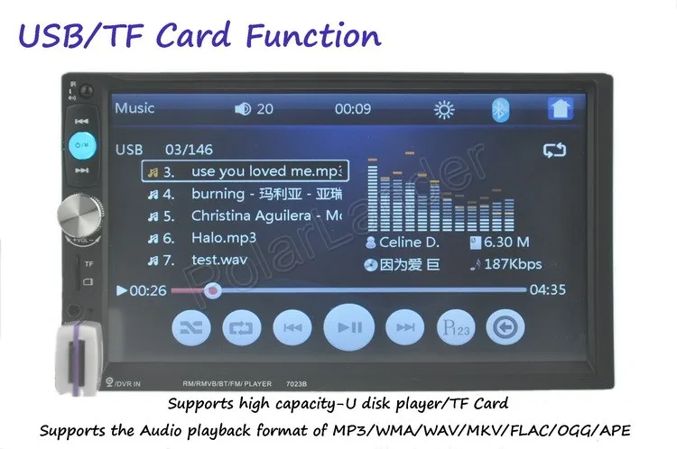 7 дюймовый Автомагнитола MP5 магнитола с Bluetooth автомобильное радио 2 DIN камера
