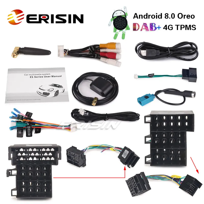 Erisin ES7863C 7 &quotAndroid 8 0 автомобиля gps DAB + 4G DVD для Mercedes C/CLK/G класс W203 W209 Вито
