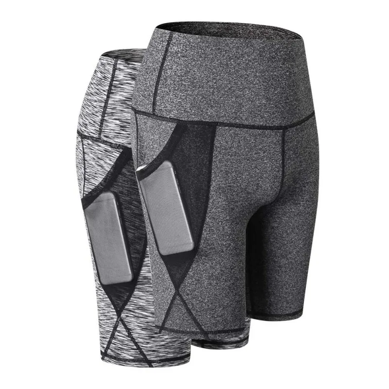 Женские быстросохнущие спортивные шорты для занятий йогой с высокой талией