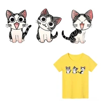lovely animal cat iron on patches stripe stickers on clothes decor diy t shirt heat transfer backpack washable fashion patches e