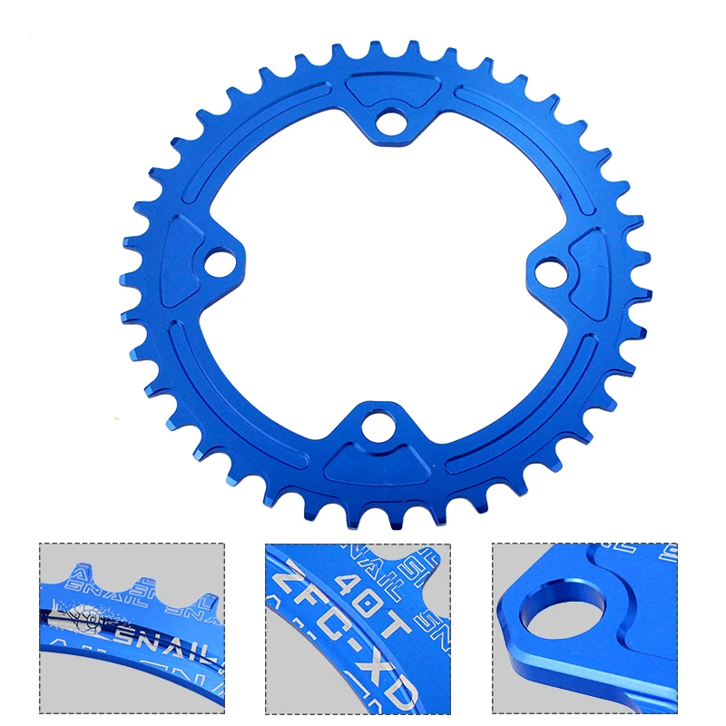 SNAIL 7075 T6 MTB Bike Circle шатунная пластина 104BCD Crank Round 38T 40T 42T Chainwheel Bike|bike chainring|narrow widenarrow wide