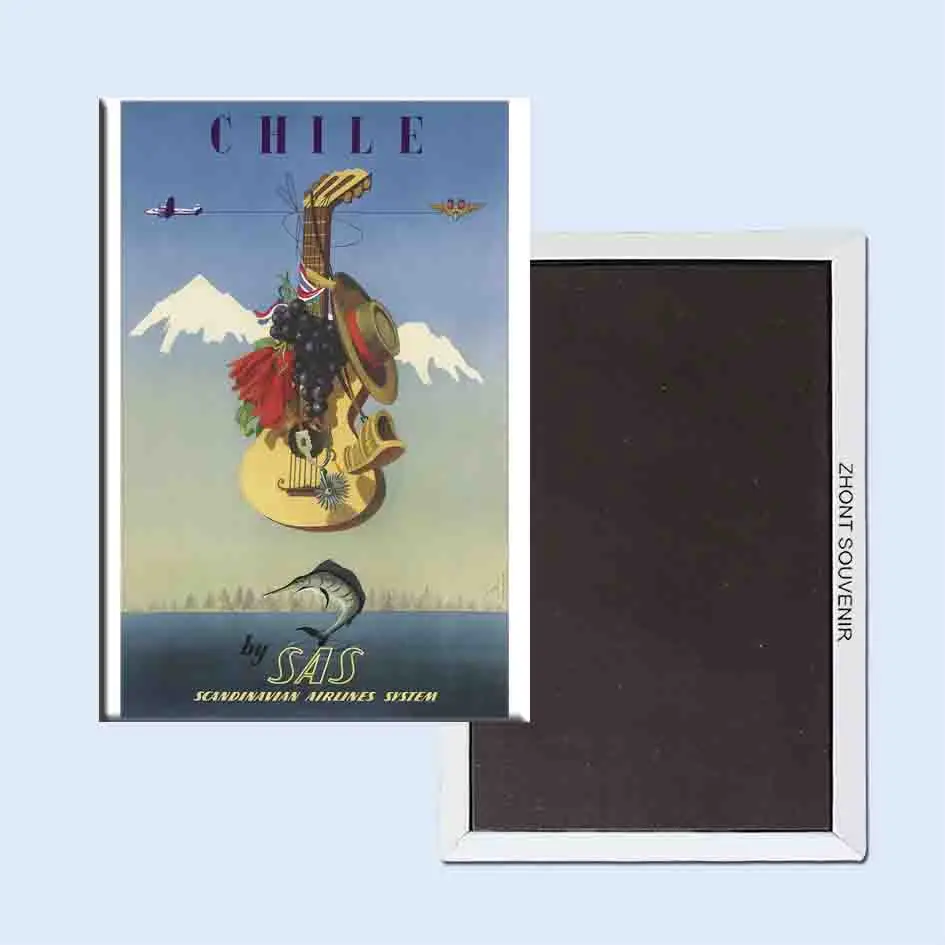 Чили от SAS скандинавская авиационная система рекламные плакаты 24067 ретро