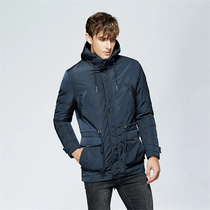 2018 мужские куртки и пальто новый бренд теплая Повседневная куртка высокое