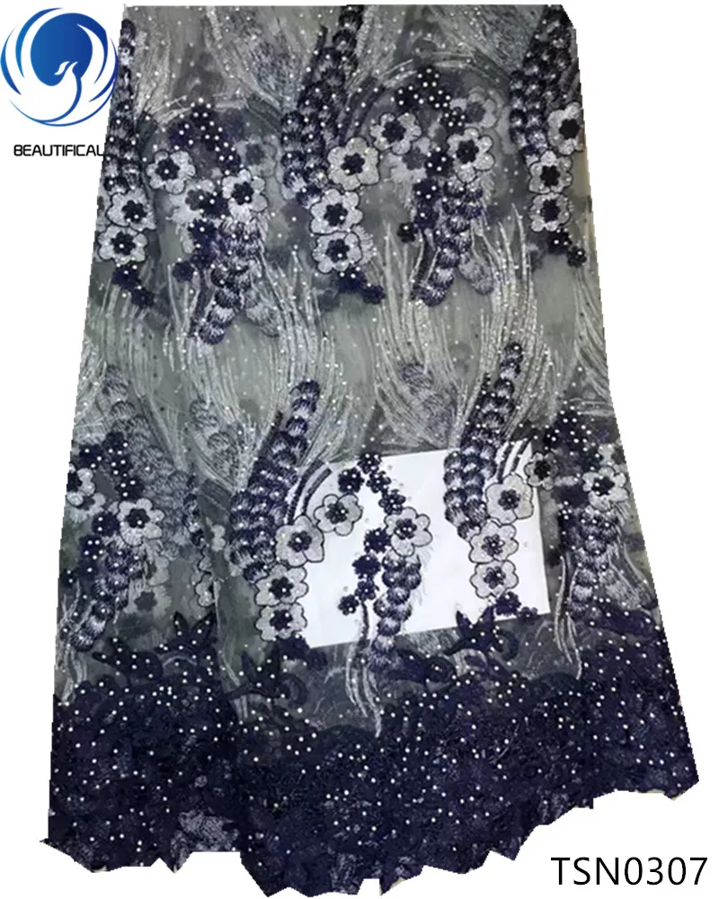 

BEAUTIFICAL Gold nigerian lace fabric 2018 Hot sale african tulle lace with stones for women dress net lace embroidery TSN03