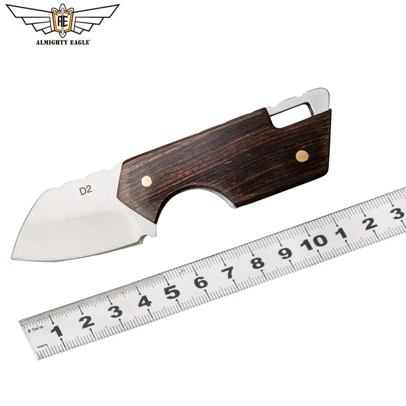 Мини складной карманный нож прямой ножи с деревянной ручкой из нержавеющей стали