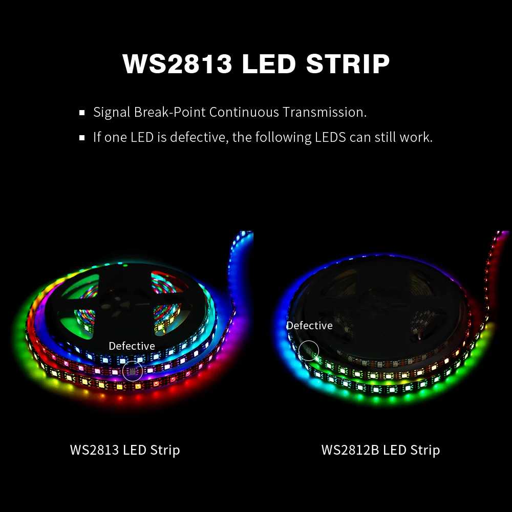 Полный Цвет WS2813 светодиодный пиксельный RGB Светодиодные полосы света 5 m IP30/IP65 DC5V