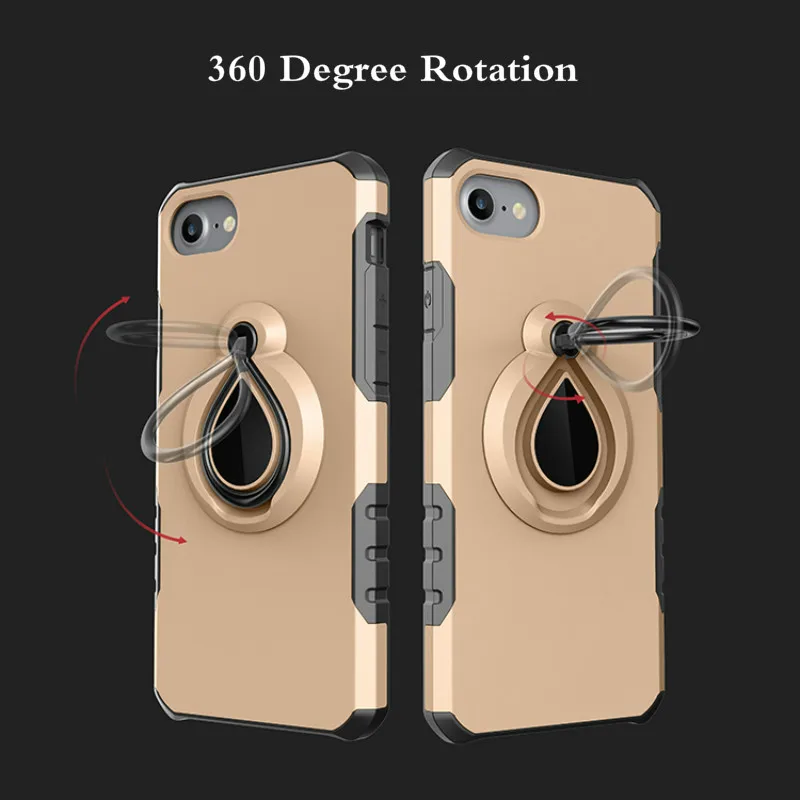 Case For iPhone 8 Plus Ring Car Magnetic Luxury Mobile Phone Hard Cover Armor X 7 6 6P SE Capas Funda | Мобильные телефоны и