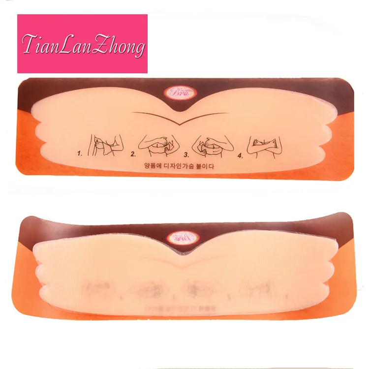 Sexy Women One Piece Self Adhesive Backless Silicone Stick On Gel Plunge Push up Bra Strapless Invisible Bra