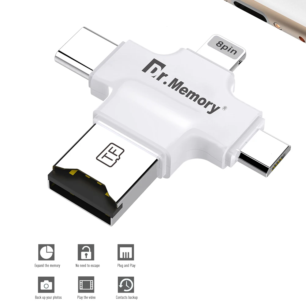 Dr. Устройство для чтения карт памяти USB 2 0/Micro USB/Lightning/Type C|Картридеры| |