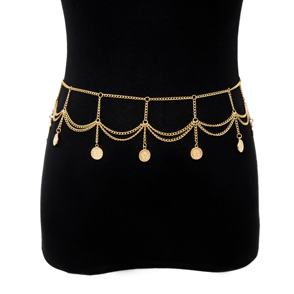 

IngeSight.Z Vintage Multi Layered Carved Coin Tassel Body Chain Sexy Harness Waist Belly Chain Belt for Women Girls Body Jewelry