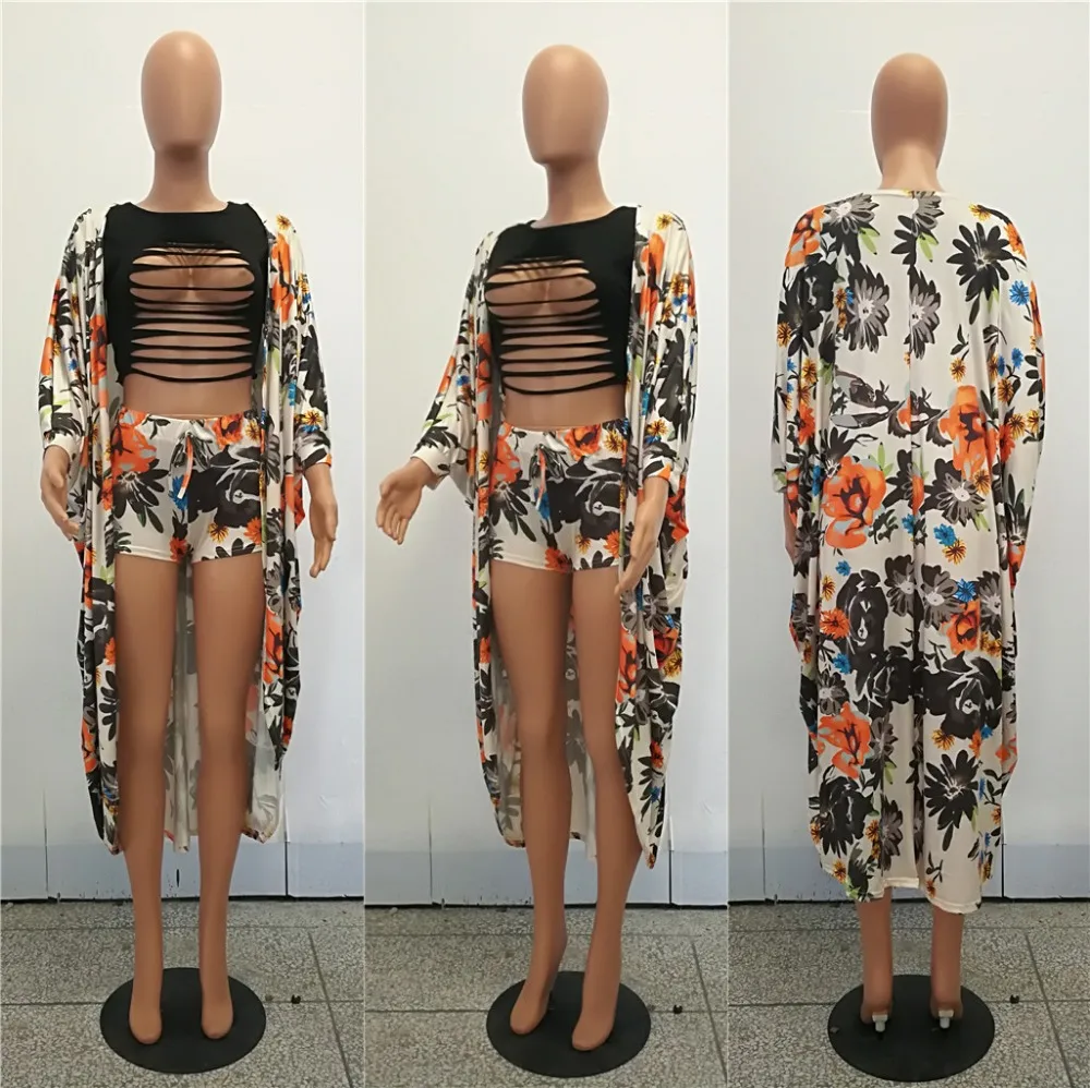 Модные свободные цифровой рукав &quotлетучая мышь&quot длинное пальто Drawstring Шорты