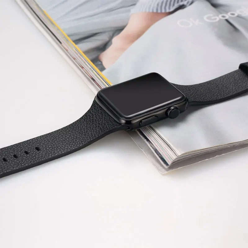 Хохлатый ремешок из натуральной кожи для apple watch серии 5/4/3/2/1 ремешок 42 мм/38 мм/44 мм/40 мм correa браслет наручный ремень для iwatch