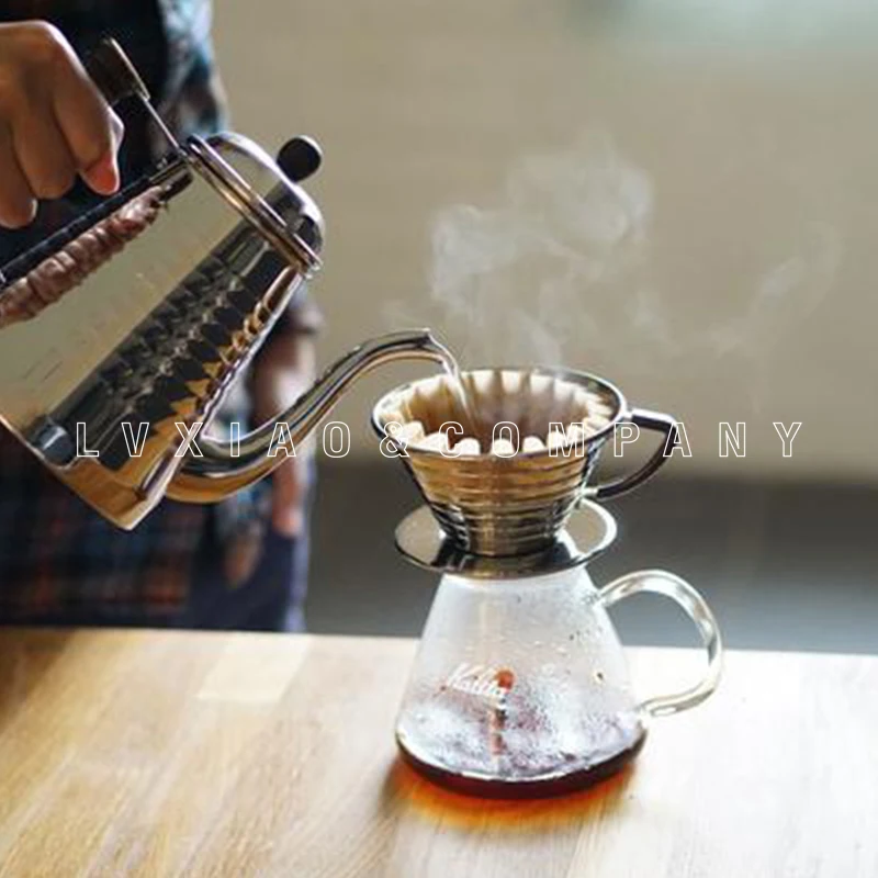 Капельные чайники kalita из нержавеющей стали/дерева 1 л|Кофейники| |