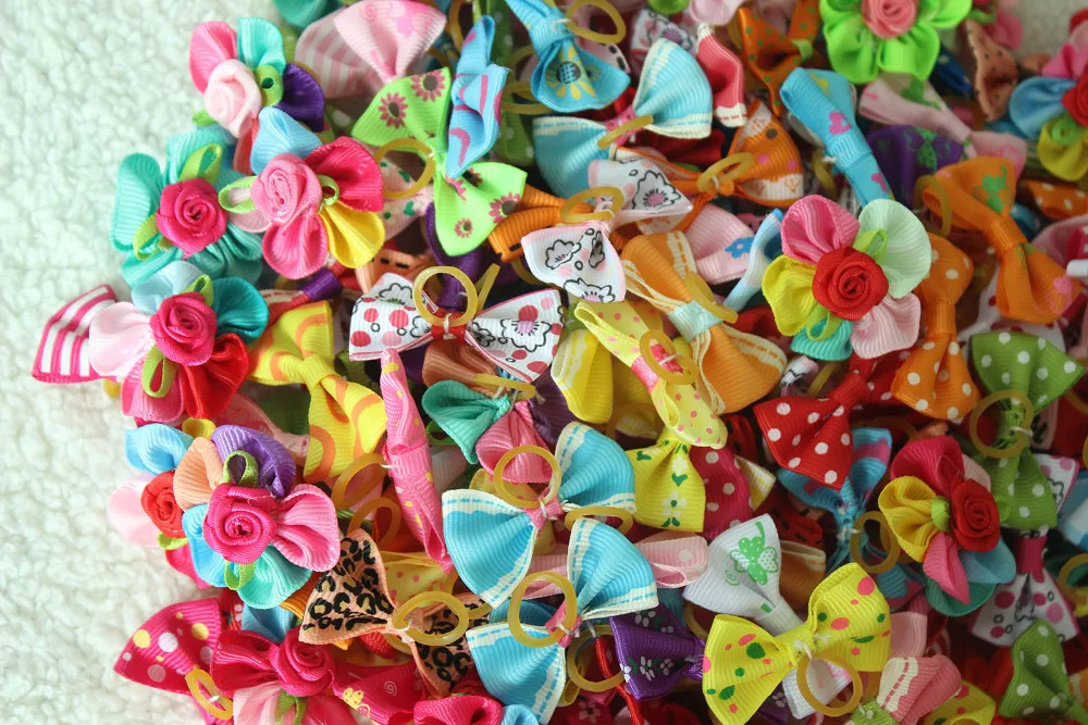 Bandas de goma para el pelo de perros y mascotas, accesorios para el pelo de perros, productos de aseo para mascotas, regalo bonito, 1000 Uds.-2