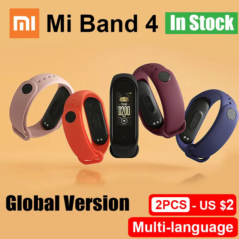 Глобальная версия Xiaomi mi Band 4 смарт-браслеты mi band Браслет пульсометр фитнес 135 мАч цветной экран Bluetooth 5,0 CNVersion
