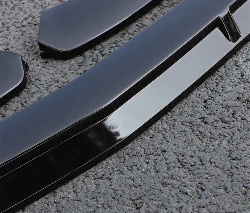 3 PCS Glossy Black ABS Front Bumper Lip For Mercedes W177 A Class A200 A220 Sport Edition Carbon Fiber Look Body Kits