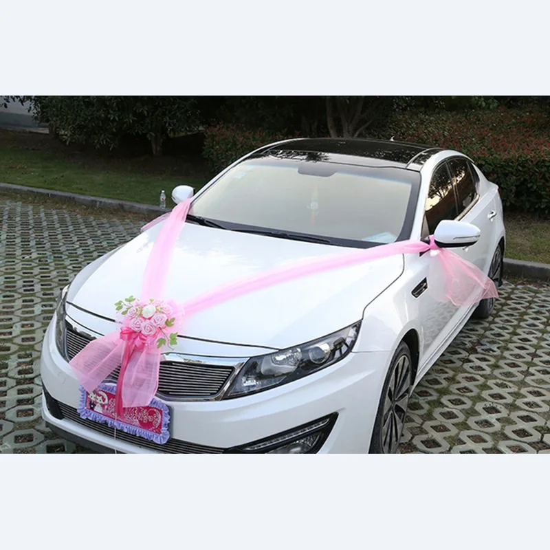 Свадебное украшение для автомобиля искусственные цветы листья наборы шелковых