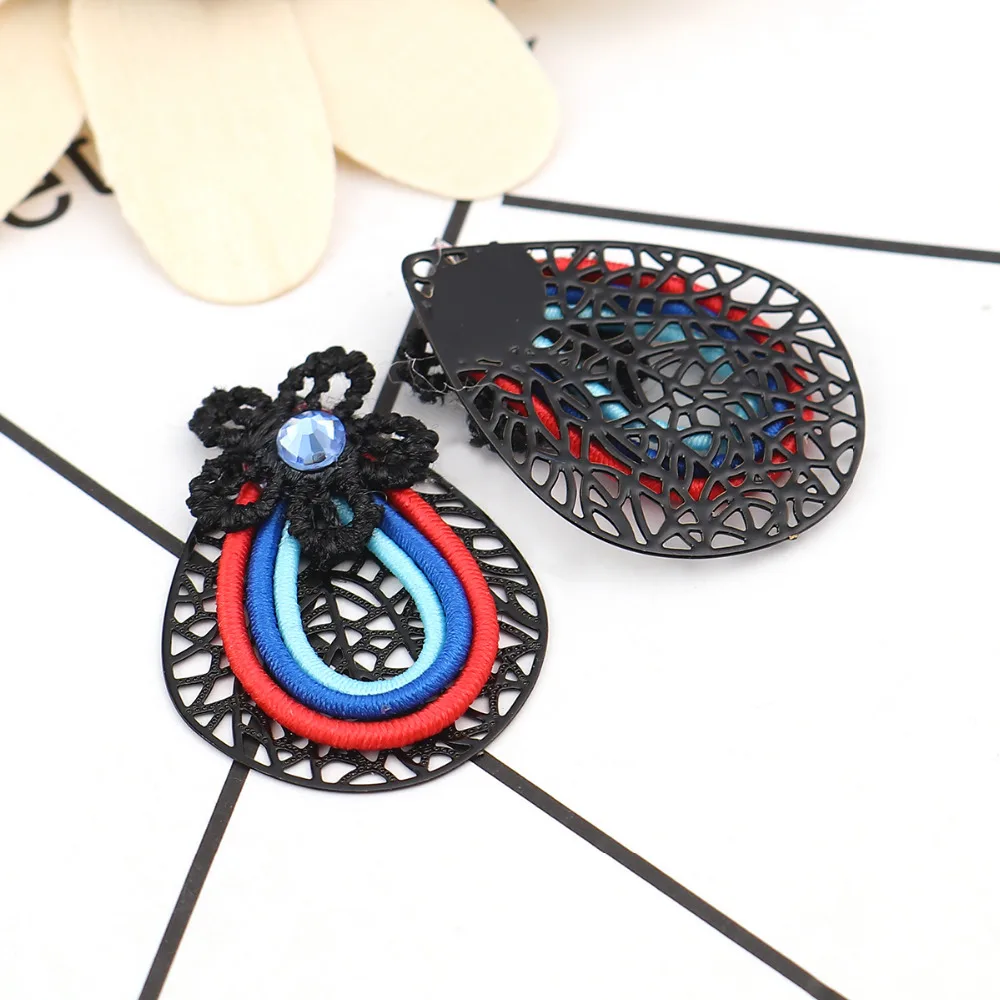 Модные медные и эластичные Подвески DoreenBeads подвески в виде капель черные цветные